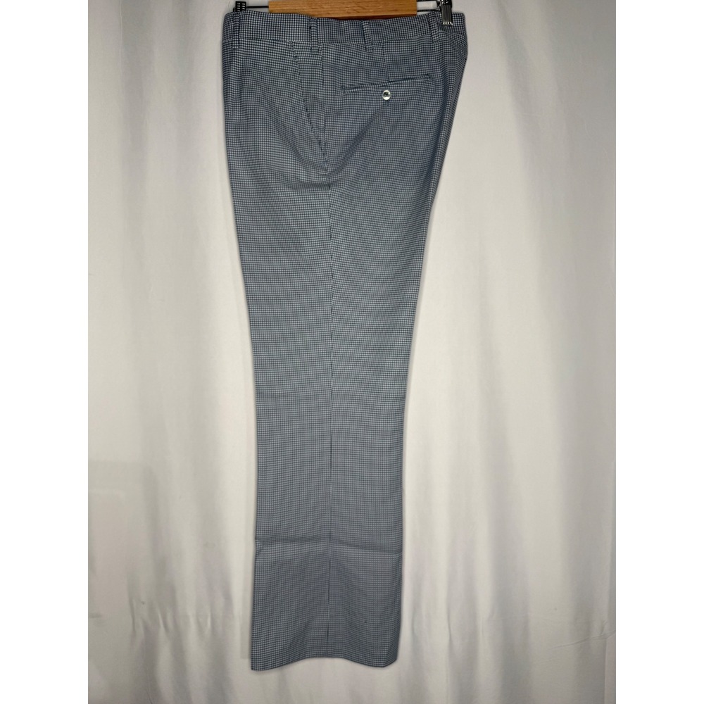 VTG‎ Mens Blue White Houndstooth Dress Pants Straight Leg Trousers 32x28